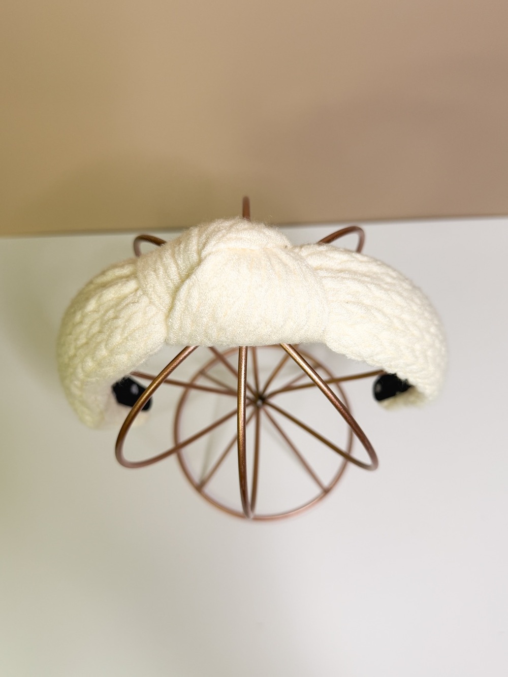 Cream Knitted Twist Headband - Lele Sadoughi